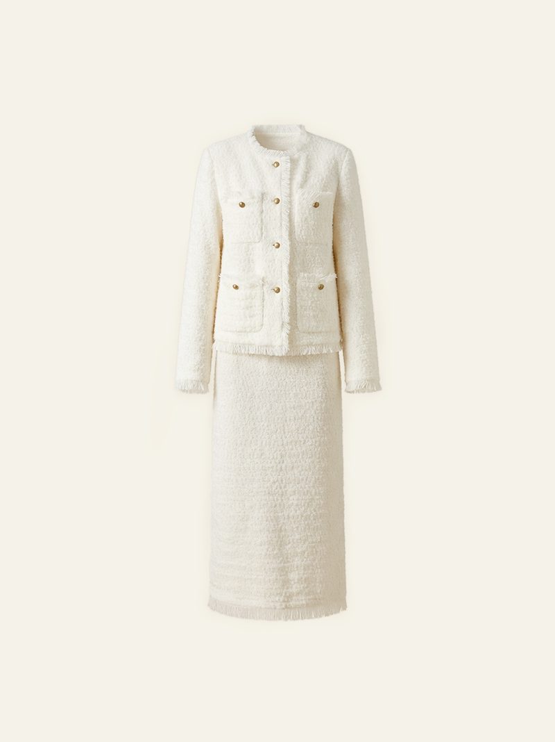 Ivory Cashmere Textured Ensemble