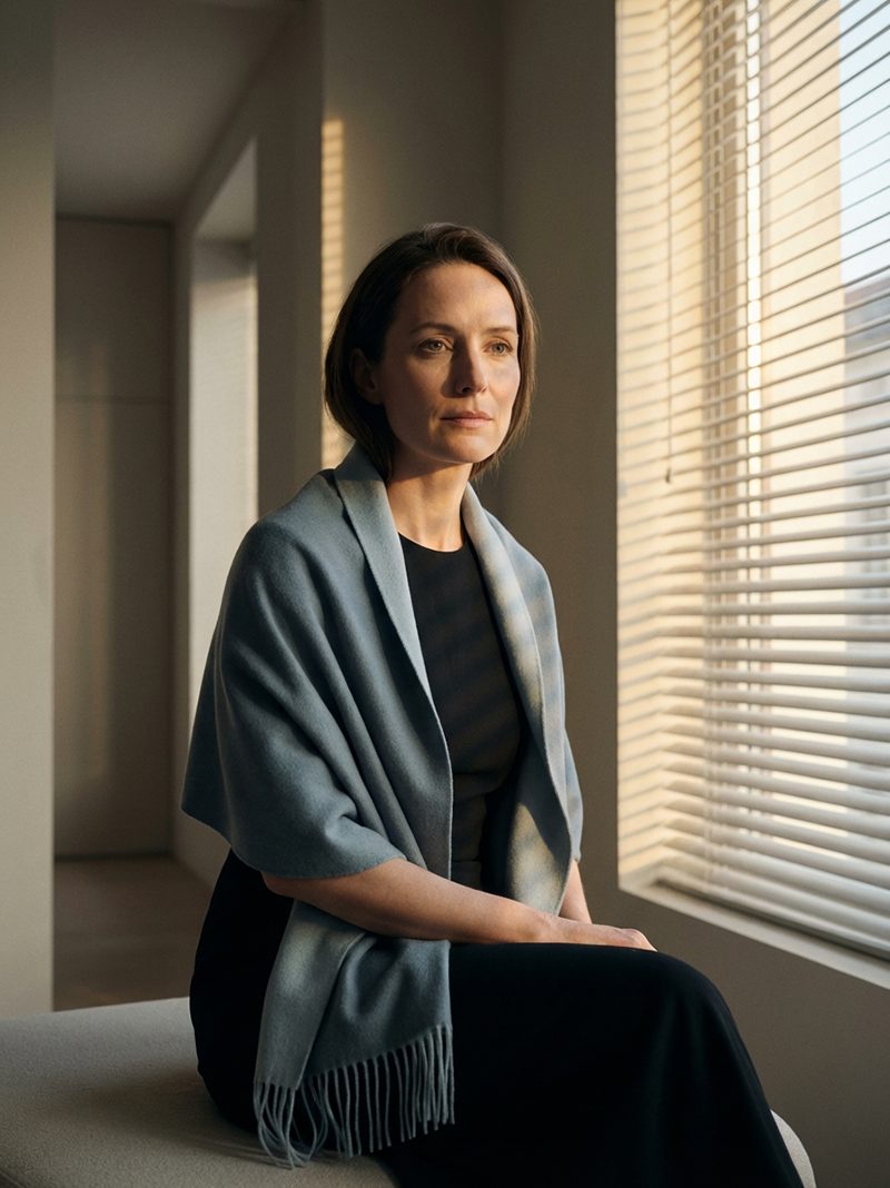 Cashmere Scarf — Dusty Blue Grey