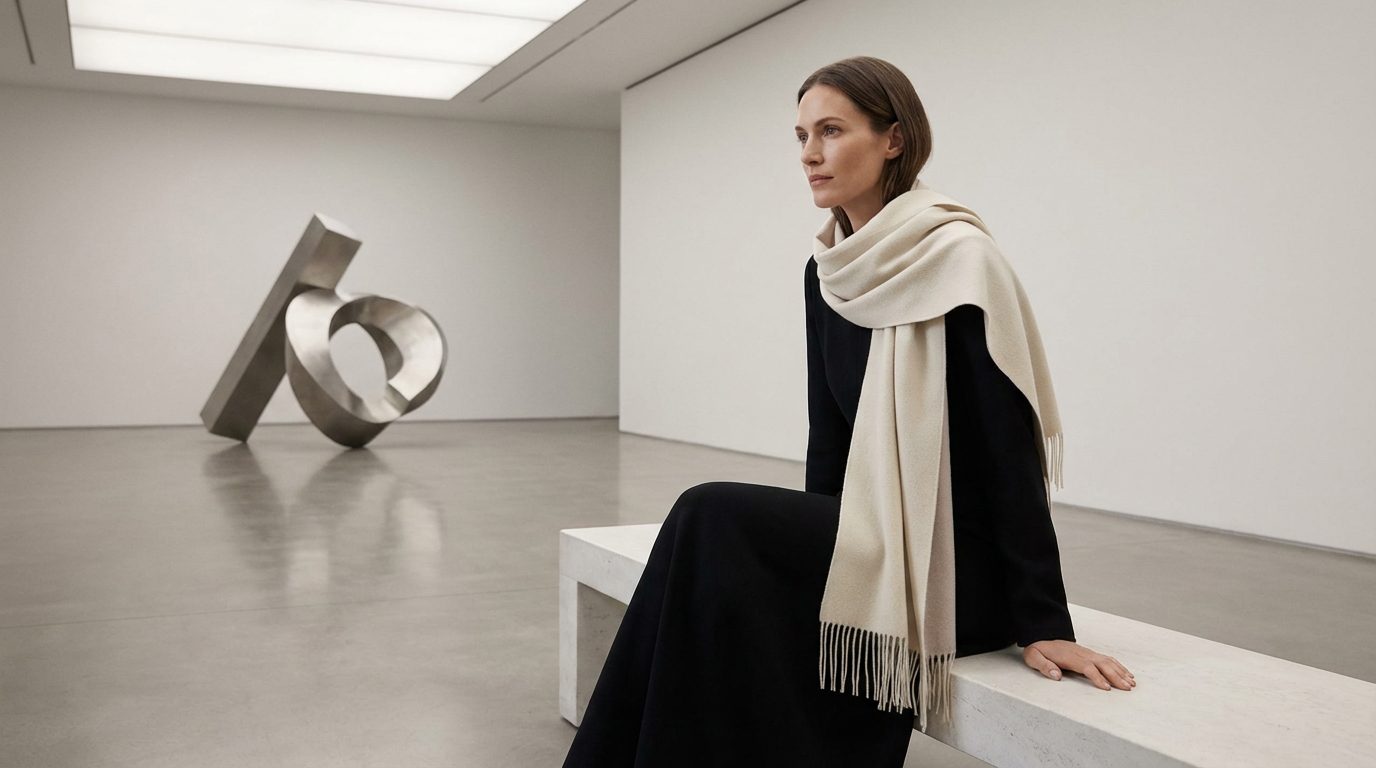 Cashmere Scarf in Ivory